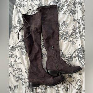 Grey over the knee boots